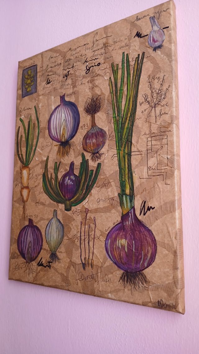 studio botanico della cipolla tavola artigianale
