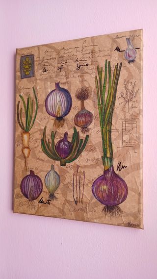 studio botanico della cipolla tavola artigianale