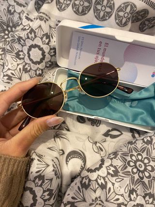 Gafas de sol redondas Firmoo doradas y marrones