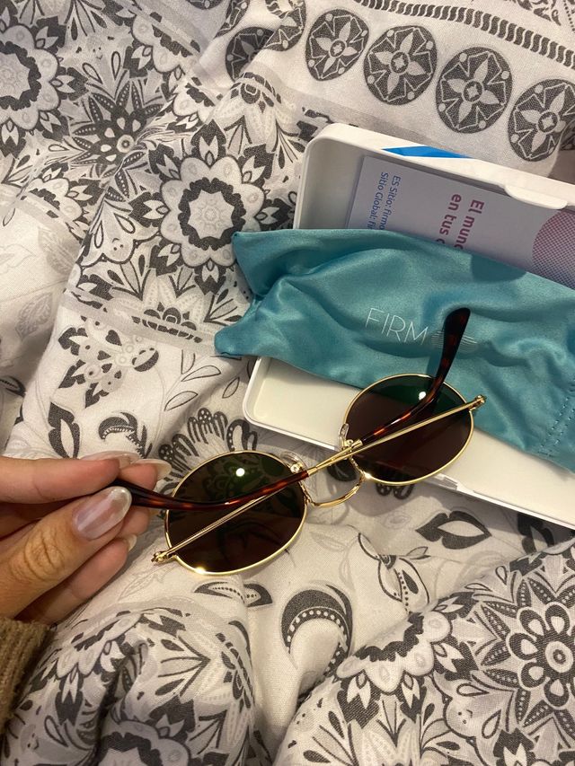 Gafas de sol redondas Firmoo doradas y marrones