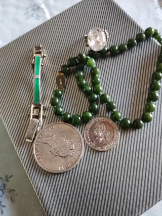 Collana e bracciale argento e giada