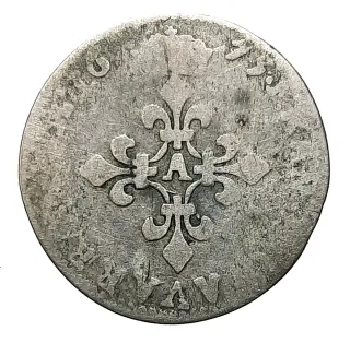 4 Sols 1675 Luigi XIV Argento Rara Francia