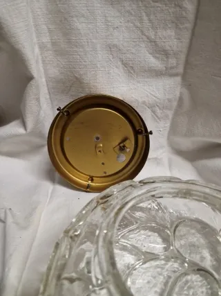 Plafoniera Italia Anni '60 Vetro Oro Trasparente