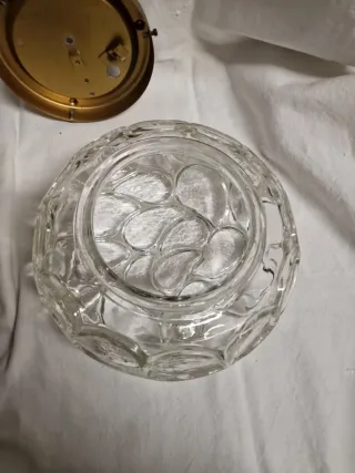 Plafoniera Italia Anni '60 Vetro Oro Trasparente