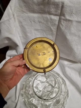 Plafoniera Italia Anni '60 Vetro Oro Trasparente