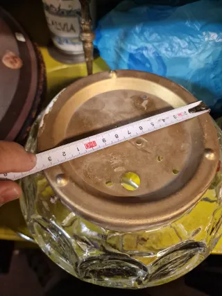 Plafoniera Italia Anni '60 Vetro Oro Trasparente