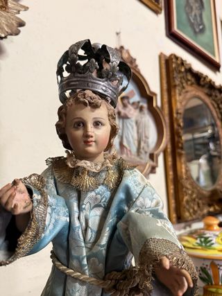 Niño Jesús articulado con corona