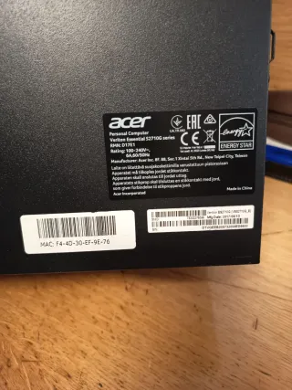 Torre Ordenador Acer Veriton Negra