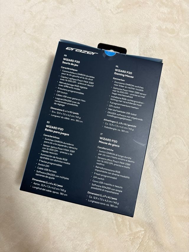 Ratón Gaming Erazer Wizard P20 Negro