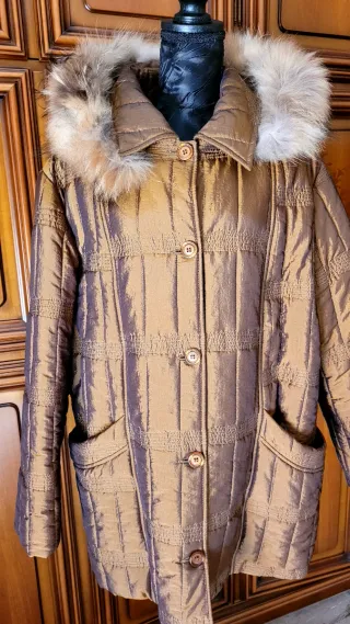 Piumino donna con pelliccia ecologica