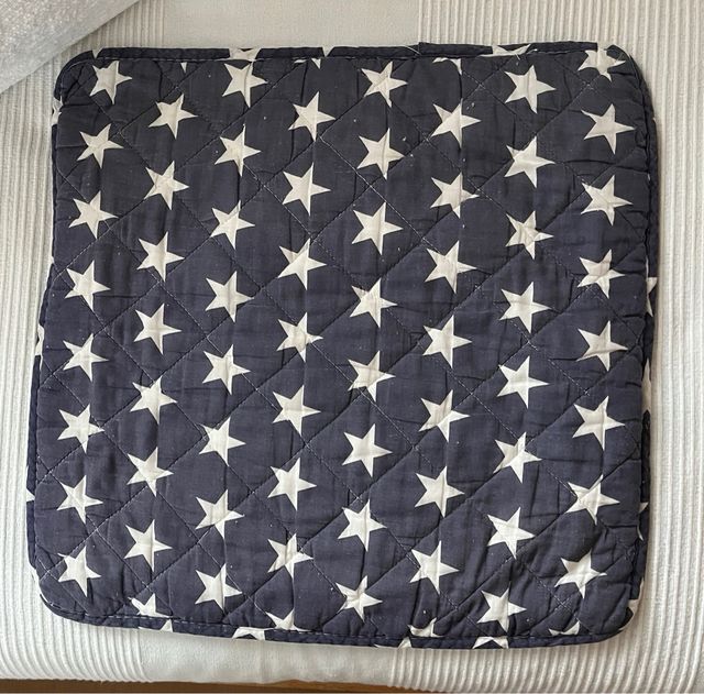 3 Capas Almofadas Estrelas Azul e Branco