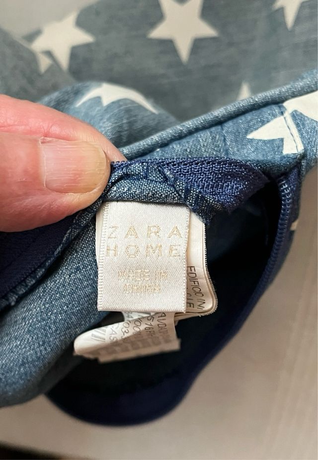 3 Capas Almofadas Estrelas Azul e Branco