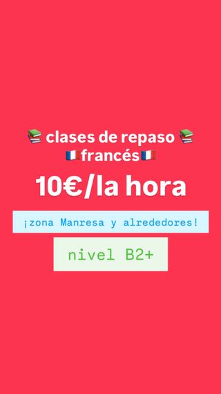 CLASES DE FRANCÉS ZONA MANRESA