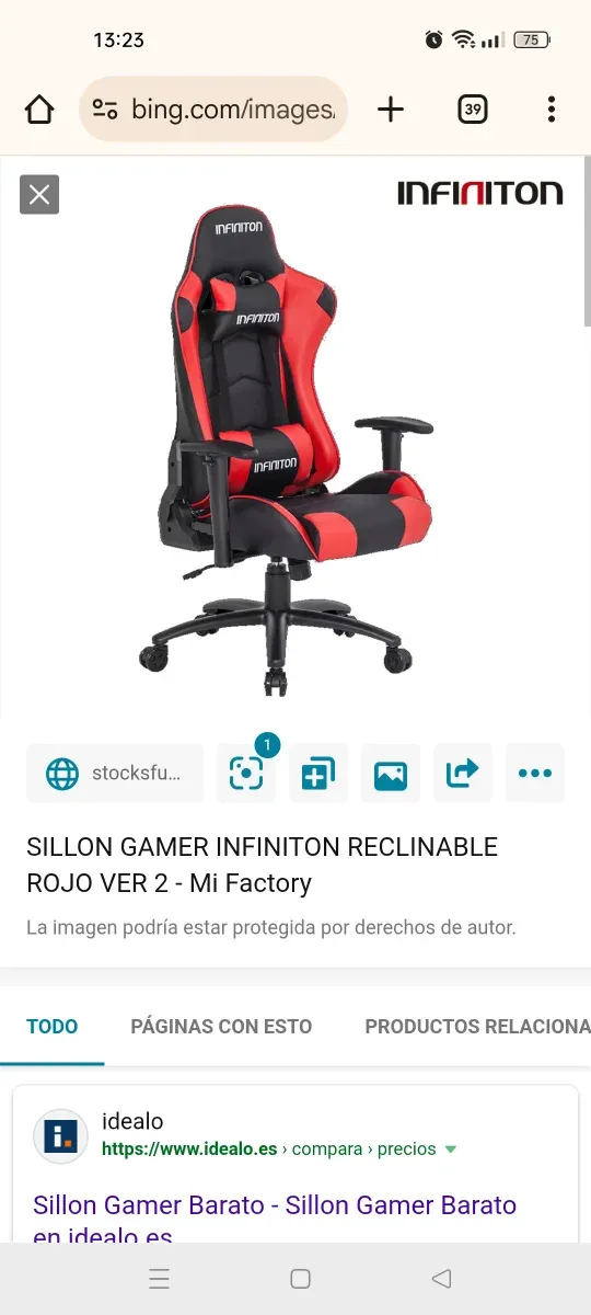 Silla Gamer INFINITON Reclinable Roja