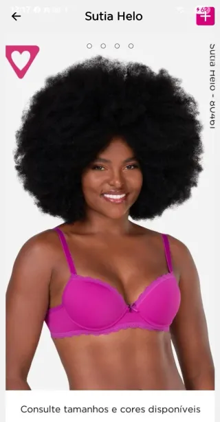 Sutiã Helo Rosa tamanho L ou 36a38