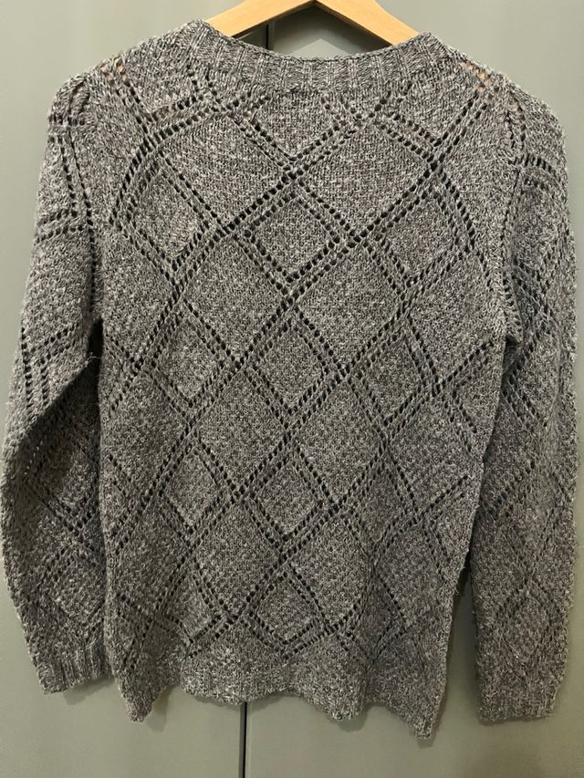 Jersey lana fino perforado gris