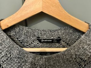 Jersey lana fino perforado gris