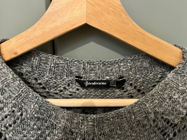 Jersey lana fino perforado gris