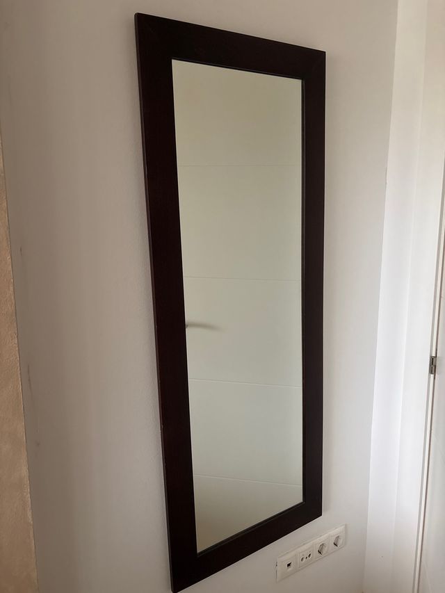 Espejo grande madera y cristal