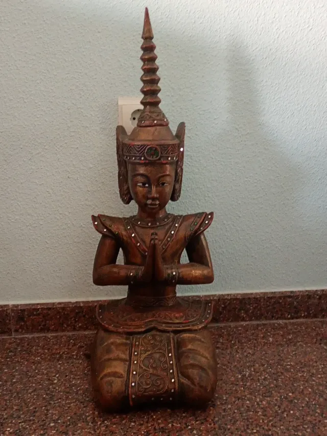 Figura Buda Tailandia Oración Madera
