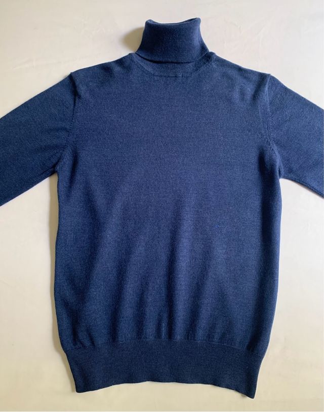 Jersey Lana Merino Azul Pavo