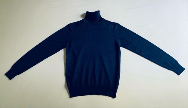 Jersey Lana Merino Azul Pavo