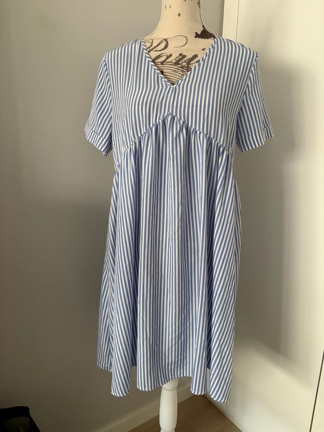 Vestido SHEIN Raya Azul Talla M