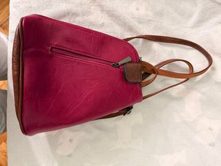 Bolso Cartera Rosa y Marrón