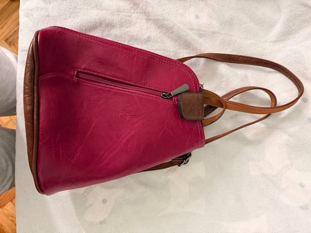 Bolso Cartera Rosa y Marrón