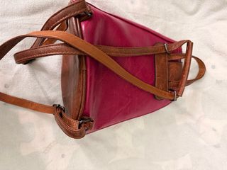 Bolso Cartera Rosa y Marrón