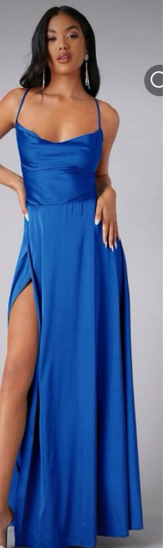 Vestido largo azul de fiesta