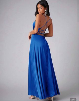 Vestido largo azul de fiesta