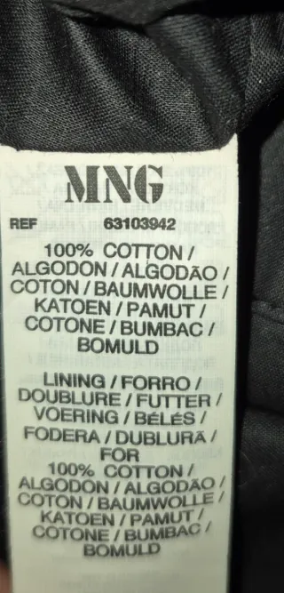 Chaqueta Mango Algodón Negra