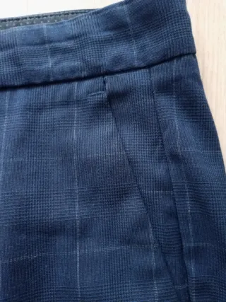 Pantalón de vestir azul cuadros hombre