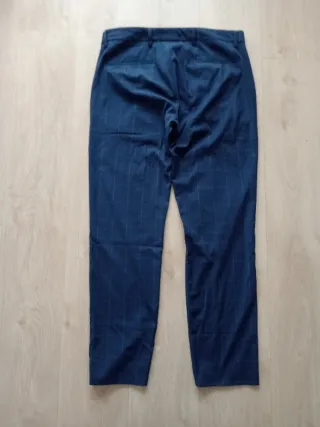 Pantalón de vestir azul cuadros hombre