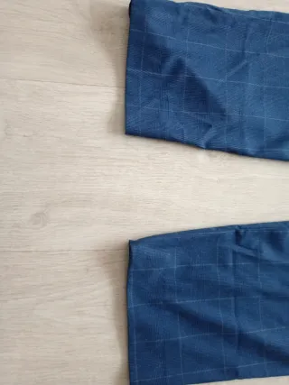 Pantalón de vestir azul cuadros hombre