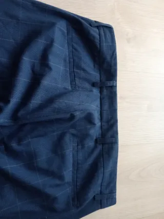 Pantalón de vestir azul cuadros hombre