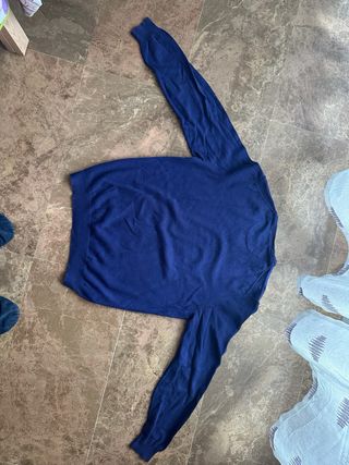 Jersey Massimo Dutti Azul cuello en pico Talla M