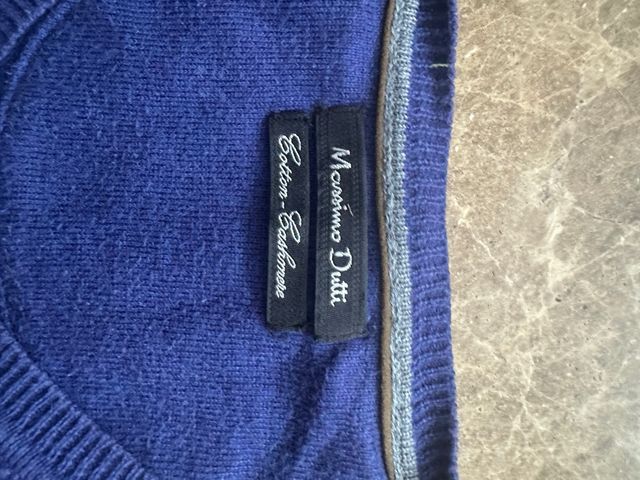 Jersey Massimo Dutti Azul cuello en pico Talla M