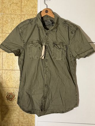 Camisa kaki manga corta Diesel