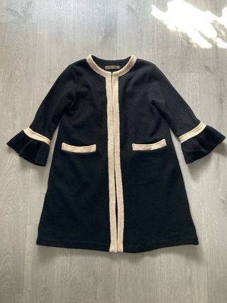 Abrigo negro de lana Zara talla M