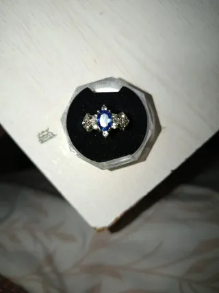 Anillo Plata con Zafiro Ovalado