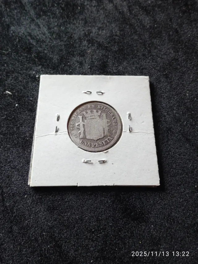 Una peseta 1869 Gobierno provisional plata