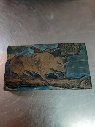 Sello de imprenta antiguo - Toro