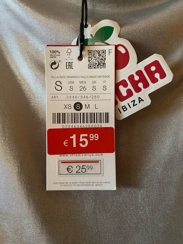 Vestido plateado Stradivarius SIN ESTRENAR