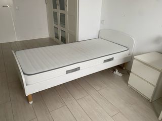 Cama infantil blanca MDF 90x190 marca Flexa