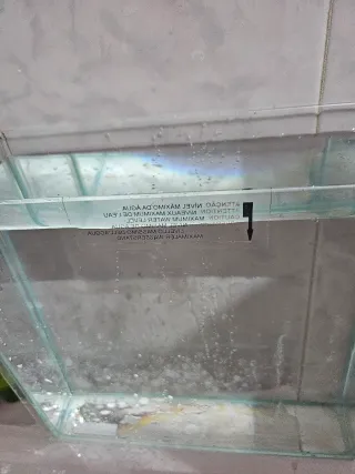 Pecera de madera y cristal