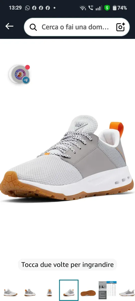 Sneakers Columbia Tamiami PFG grigioarancione 40,5