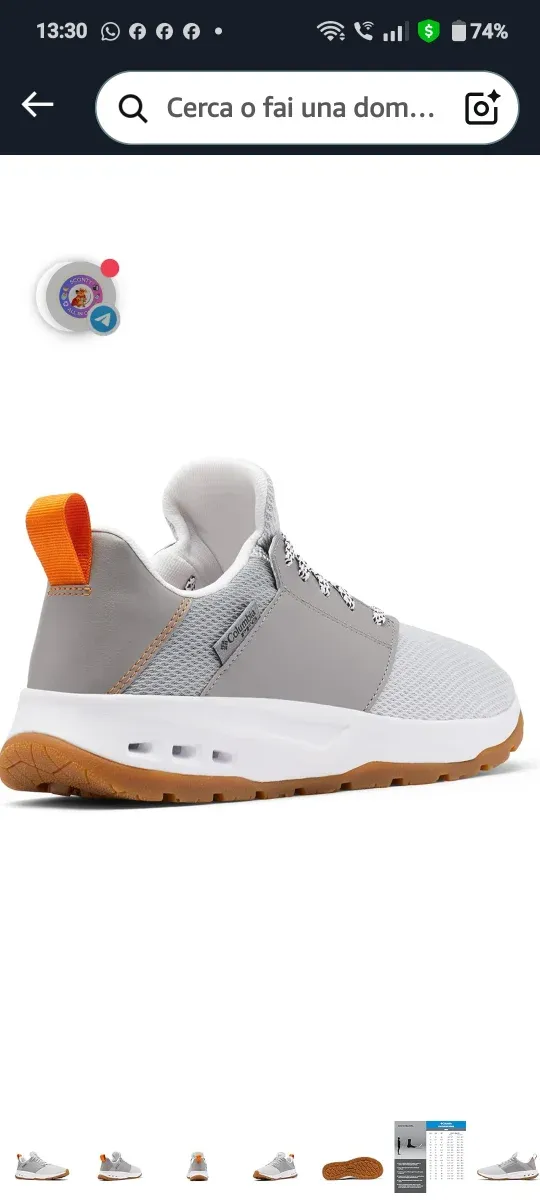 Sneakers Columbia Tamiami PFG grigioarancione 40,5