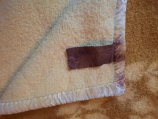 Coperta matrimoniale lana senape floreale